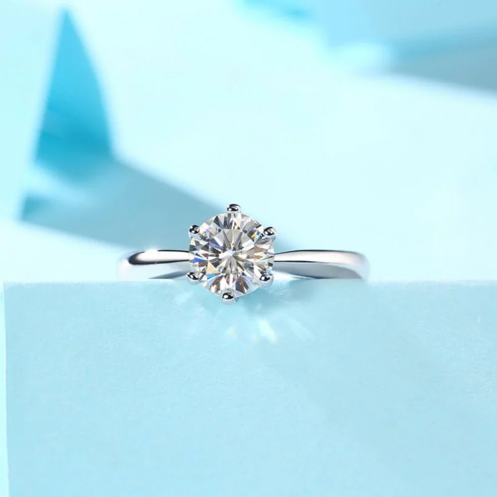 Certified 3ct. t.w. Moissanite Diamond Solitaire Engagement Ring NEW G